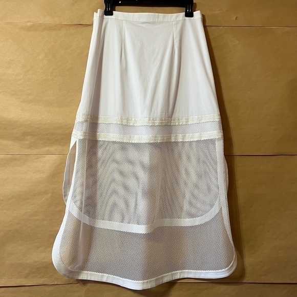 Robert Rodriguez | NWT Kuba Embroidered Midi Skirt Tiered Mesh White Size 10 - Picture 10 of 14